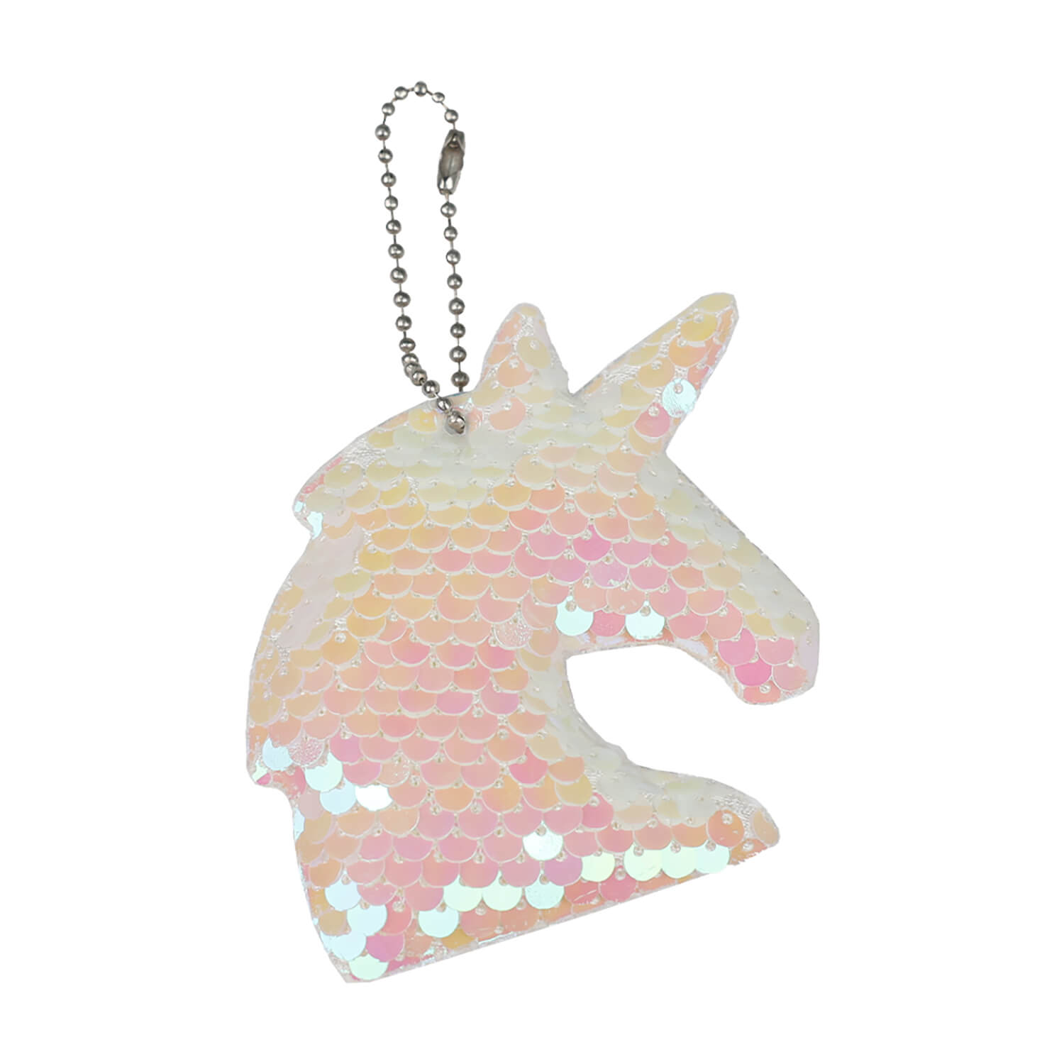 Privezak za ključeve White And Pink Unicorn Sequin